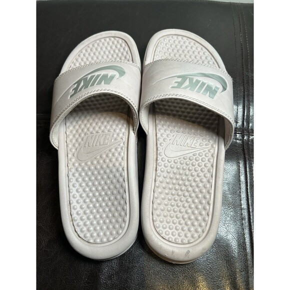 Nike BENASSI JDI 343881-614 Rose-Silver Slides Size 7 Women’s Sandals - Picture 3 of 8